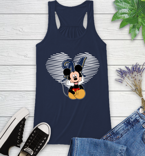MLB Milwaukee Brewers The Heart Mickey Mouse Disney Baseball T Shirt_000 Racerback Tank 9