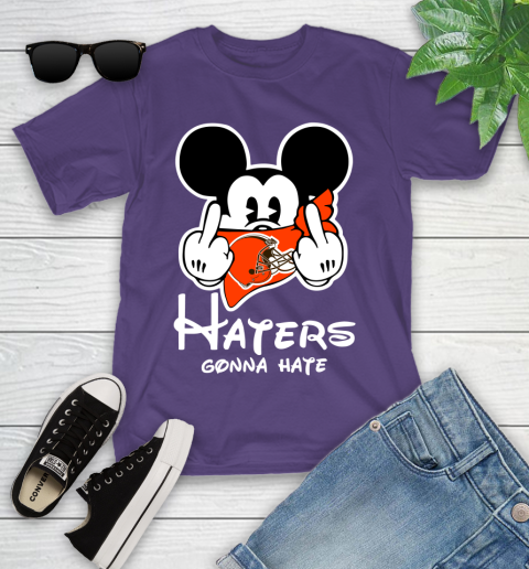 NFL Cleveland Browns Haters Gonna Hate Mickey Mouse Disney Football T Shirt Youth T-Shirt 3