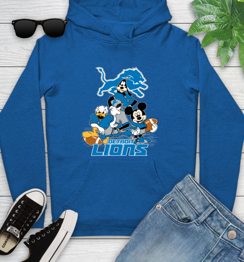NFL Detroit Lions Mickey Mouse Donald Duck Goofy Football Shirt Youth Hoodie 11