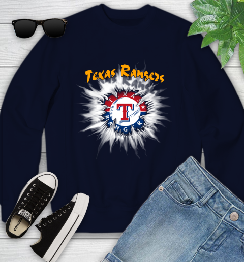 Texas Rangers MLB Baseball Adoring Fan Rip Sports Youth Sweatshirt 2
