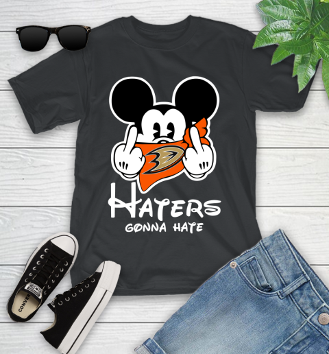 NHL Anaheim Ducks Haters Gonna Hate Mickey Mouse Disney Hockey T Shirt Youth T-Shirt
