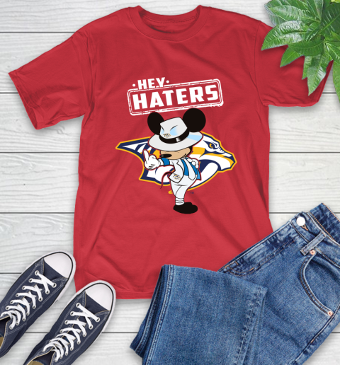 NHL Hey Haters Mickey Hockey Sports Nashville Predators T-Shirt 11