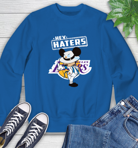 NBA Hey Haters Mickey Basketball Sports Los Angeles Lakers Sweatshirt 9