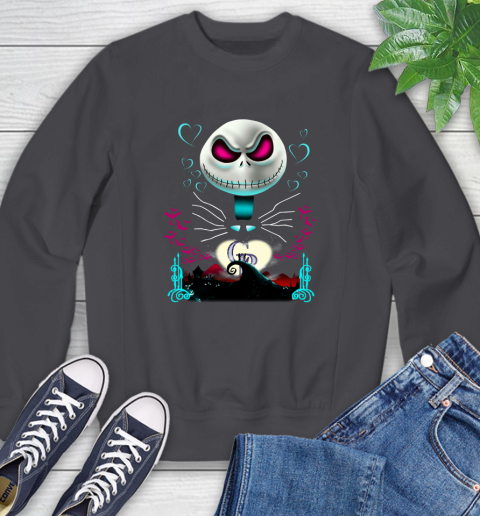 MLB Colorado Rockies Jack Skellington Sally The Nightmare Before Christmas Baseball Sweatshirt 6
