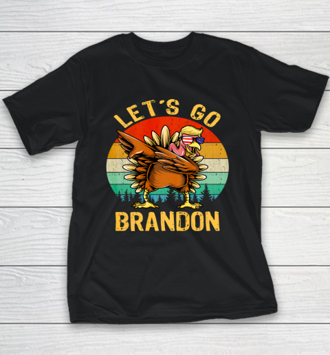 Dabbing Turkey Trump Let's go Brandon Conservative Vintage Youth T-Shirt