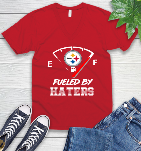 Pittsburgh Steelers NFL Football Fueled By Haters Sports V-Neck T-Shirt 6