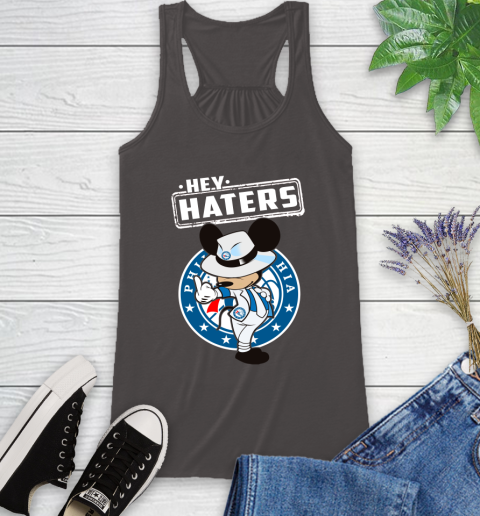NBA Hey Haters Mickey Basketball Sports Philadelphia 76ers Racerback Tank 11