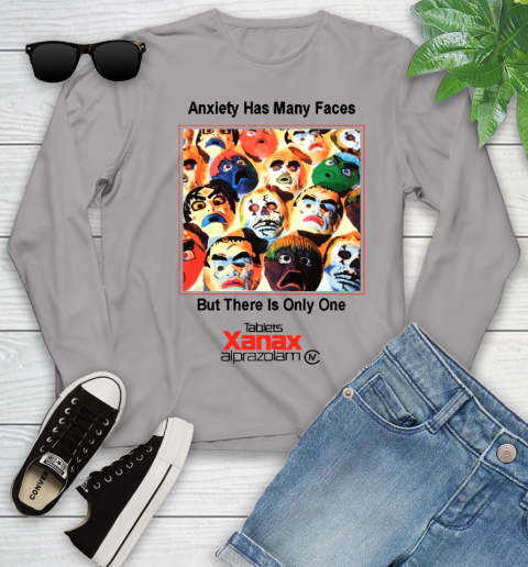 Anxiety Has Many Faces Xanax Promotional Shirt Youth Long Sleeve 3