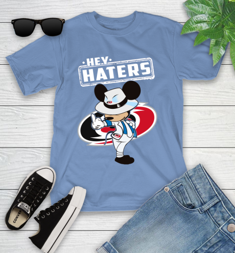 NHL Hey Haters Mickey Hockey Sports Carolina Hurricanes Youth T-Shirt 15