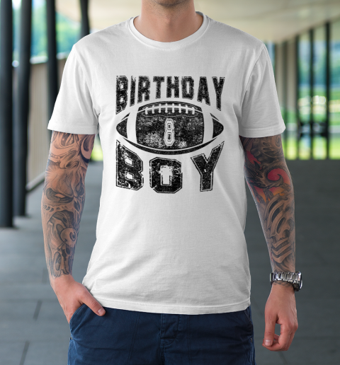 Kids 8th Themed Birthday Boy Party Kid American Football T-Shirt