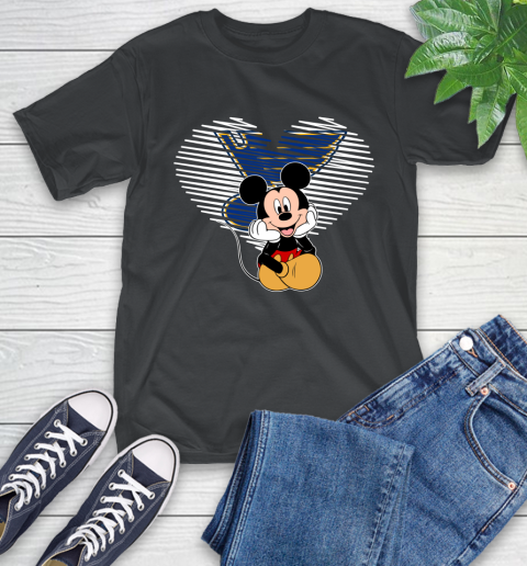 NHL St.Louis Blues The Heart Mickey Mouse Disney Hockey T-Shirt