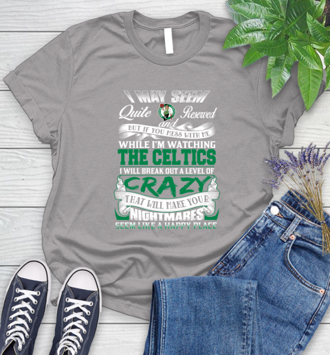Boston Celtics NBA Basketball Don't Mess With Me While I'm Watching My Team Women's T-Shirt 5
