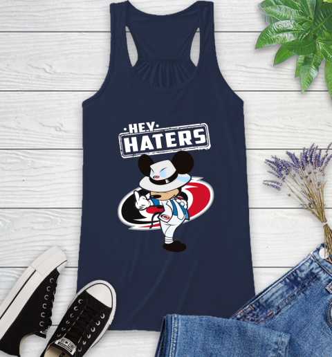 NHL Hey Haters Mickey Hockey Sports Carolina Hurricanes Racerback Tank 9