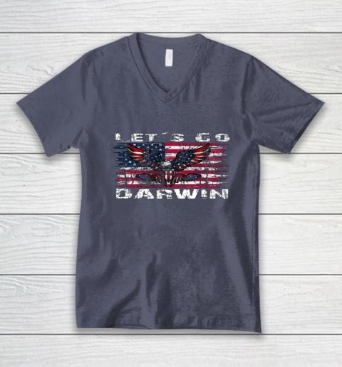Let's go Darwin America Flag Eagle V-Neck T-Shirt 12