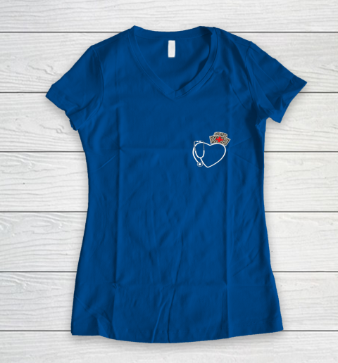 Heart Stethoscope Cute Love Nursing Gifts Valentine Day 2022 Women's V-Neck T-Shirt 5