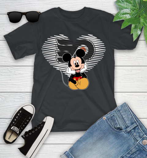 NHL Philadelphia Flyers The Heart Mickey Mouse Disney Hockey Youth T-Shirt