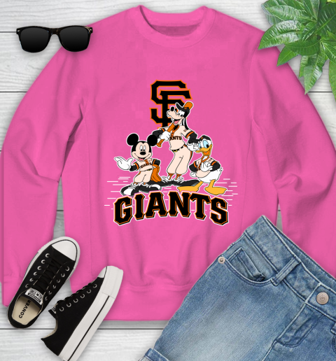 MLB San Francisco Giants Mickey Mouse Donald Duck Goofy Baseball T Shirt Youth Sweatshirt 6