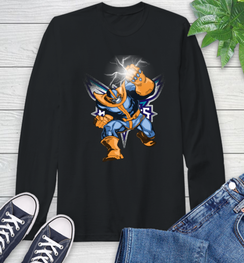 Charlotte Hornets NBA Basketball Thanos Avengers Infinity War Marvel Long Sleeve T-Shirt
