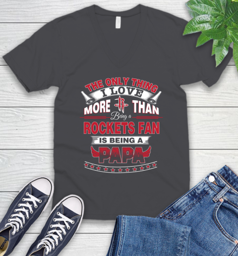 NBA The Only Thing I Love More Than Being A Houston Rockets Fan Is Being A Papa Basketball V-Neck T-Shirt 4