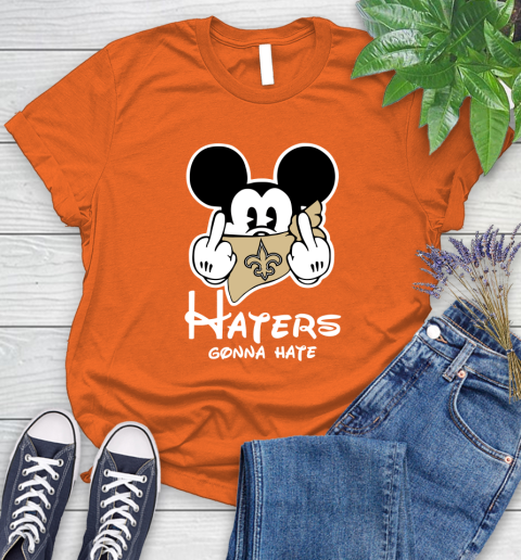 NFL New Orleans Saints Haters Gonna Hate Mickey Mouse Disney Football T Shirt Women's T-Shirt 3