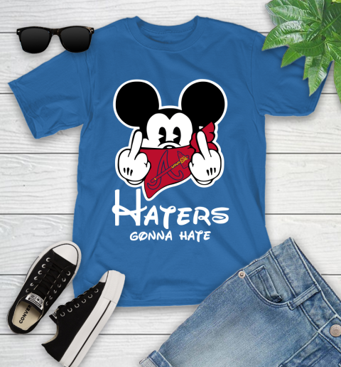 MLB Atlanta Braves Haters Gonna Hate Mickey Mouse Disney Baseball T Shirt_000 Youth T-Shirt 12