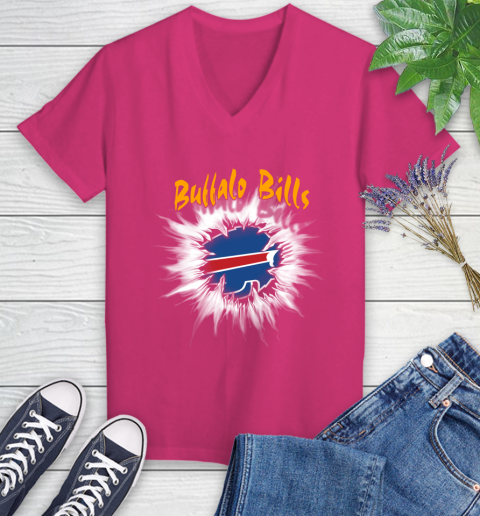 Buffalo Bills NFL Football Adoring Fan Rip Sports Women's V-Neck T-Shirt 9