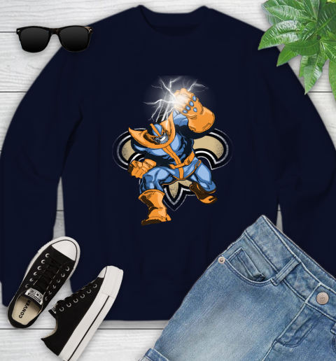 New Orleans Saints NFL Football Thanos Avengers Infinity War Marvel Youth Sweatshirt 2
