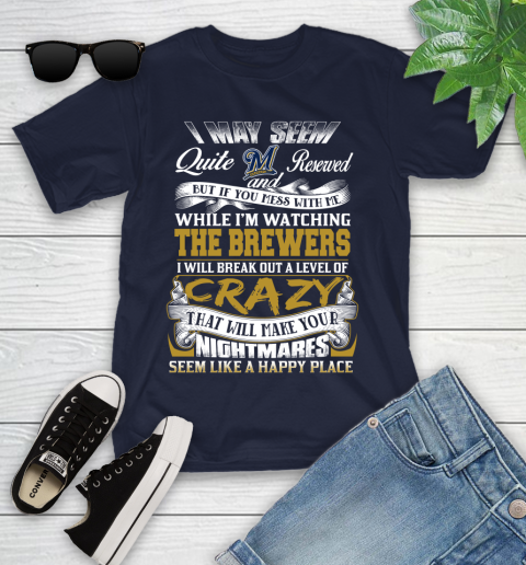 Milwaukee Brewers MLB Baseball Don't Mess With Me While I'm Watching My Team Youth T-Shirt 2