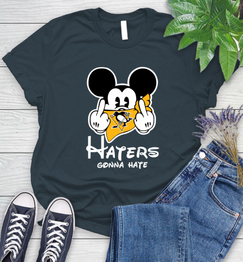 NHL Pittsburgh Penguins Haters Gonna Hate Mickey Mouse Disney Hockey T Shirt Women's T-Shirt 11
