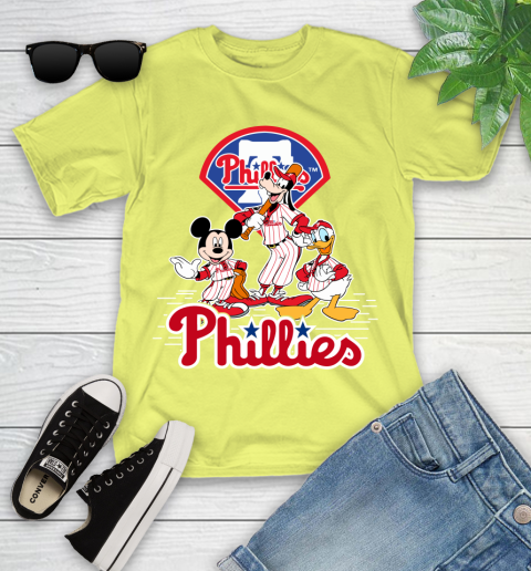 MLB Philadelphia Phillies Mickey Mouse Donald Duck Goofy Baseball T Shirt Youth T-Shirt 10
