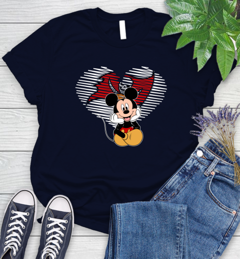 NFL Tampa Bay Buccaneers The Heart Mickey Mouse Disney Football T Shirt_000 Women's T-Shirt 2