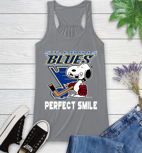 NHL St.Louis Blues Snoopy Perfect Smile The Peanuts Movie Hockey T Shirt Racerback Tank 4