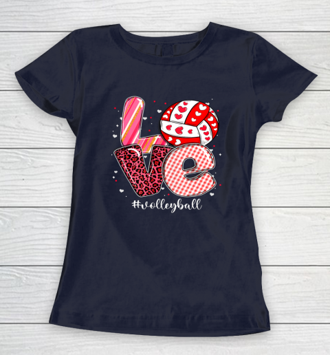Funny Valentine Volleyball Player Sport Lovers Family Outfit Women's T-Shirt 2