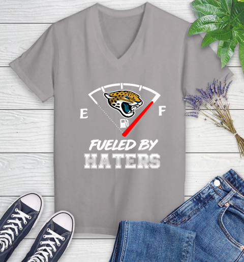 Jacksonville Jaguars NFL Football Fueled By Haters Sports Women's V-Neck T-Shirt 4