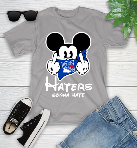 NHL New York Rangers Haters Gonna Hate Mickey Mouse Disney Hockey T Shirt Youth T-Shirt 4