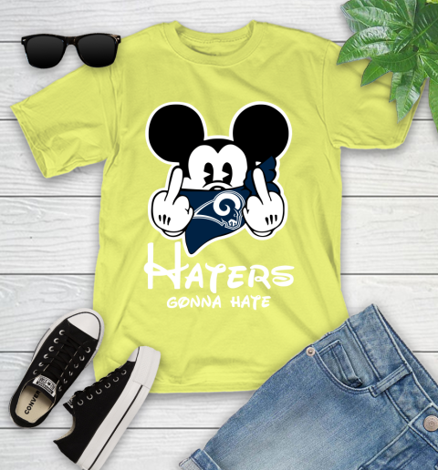 NFL Los Angeles Rams Haters Gonna Hate Mickey Mouse Disney Football T Shirt Youth T-Shirt 10