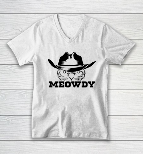 Meowdy Cat Shirt Kitten Lovers Meow Howdy Meowdy V-Neck T-Shirt