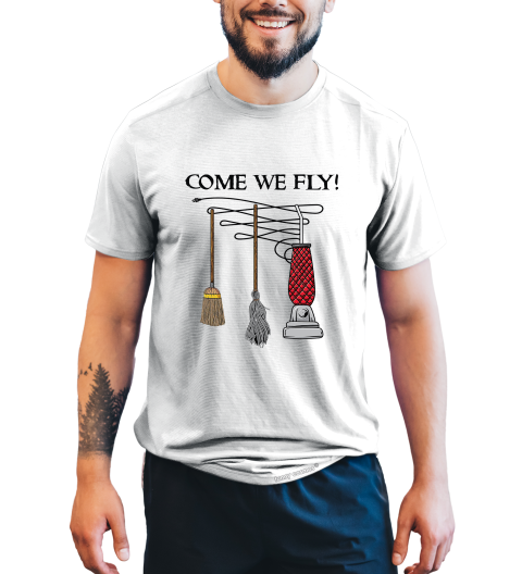 Hocus Pocus T Shirt, Come We Fly Shirt, Broom Mop Vacuum Tshirt, Halloween Gifts