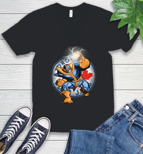 Toronto Blue Jays MLB Baseball Thanos Avengers Infinity War Marvel V-Neck T-Shirt