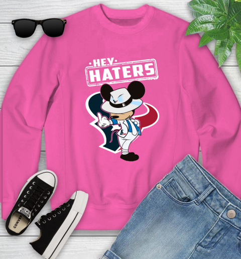 NFL Hey Haters Mickey Football Sports Houston Texans Youth Sweatshirt 6