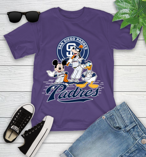 MLB San Diego Padres Mickey Mouse Donald Duck Goofy Baseball T Shirt Youth T-Shirt 3