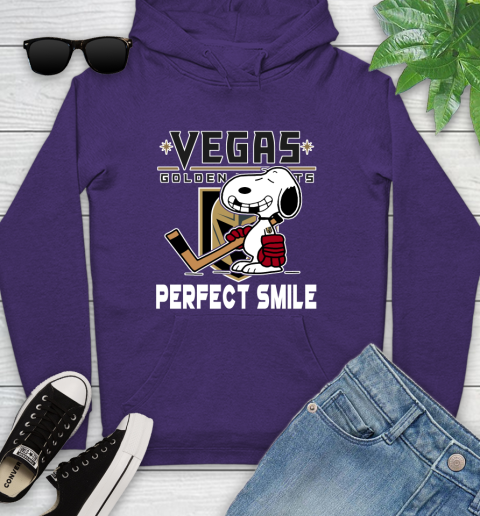 NHL Vegas Golden Knights Snoopy Perfect Smile The Peanuts Movie Hockey T Shirt Youth Hoodie 5