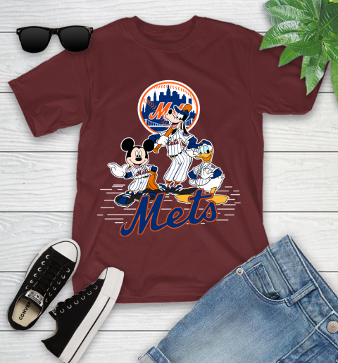MLB New York Mets Mickey Mouse Donald Duck Goofy Baseball T Shirt Youth T-Shirt 29