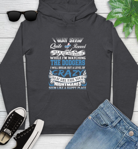 Los Angeles Dodgers MLB Baseball Don't Mess With Me While I'm Watching My Team Youth Hoodie 8