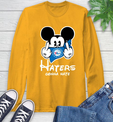 NBA Philadelphia 76ers Haters Gonna Hate Mickey Mouse Disney Basketball T Shirt Long Sleeve T-Shirt 2