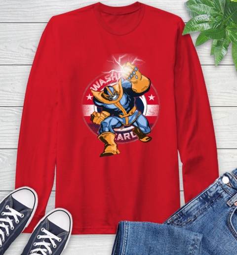 Washington Wizards NBA Basketball Thanos Avengers Infinity War Marvel Long Sleeve T-Shirt 11
