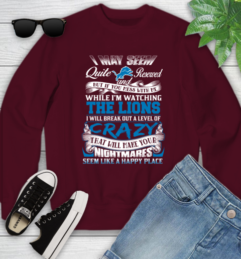 Detroit Lions NFL Football Don't Mess With Me While I'm Watching My Team Youth Sweatshirt 4