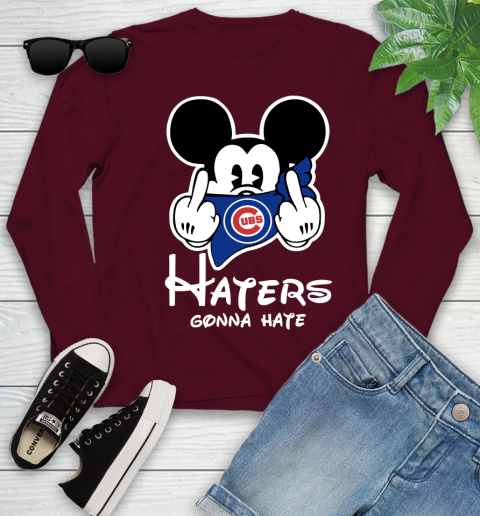 MLB Chicago Cubs Haters Gonna Hate Mickey Mouse Disney Baseball T Shirt_000 Youth Long Sleeve 6