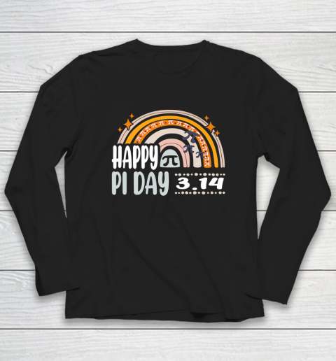 Happy Pi Day Mathematic Math Teacher Gift Leopard Rainbow Long Sleeve T-Shirt