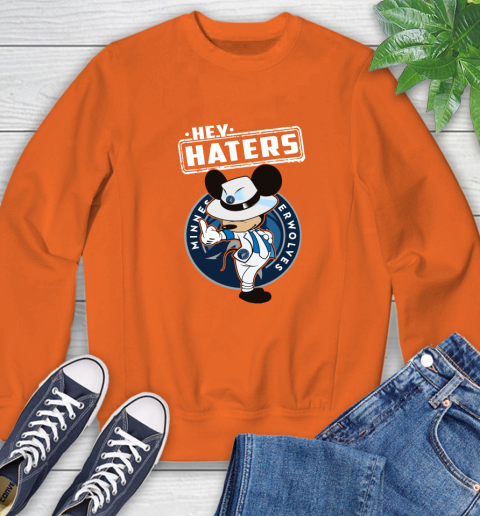 NBA Hey Haters Mickey Basketball Sports Minnesota Timberwolves Sweatshirt 3